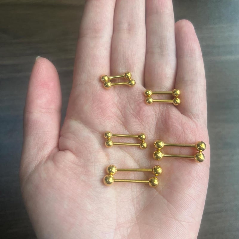 NewkeepsR 20G/18G/16G/14G/12G/10G Medical Implant Steel Nipple Tongue Piercing Barbell,Industrial Tongue Cheek Dimple Bars - Image 4
